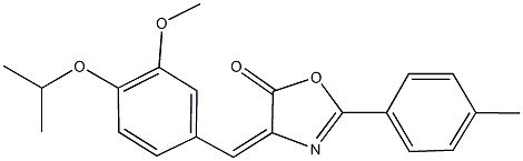 4-(4-isopropoxy-3-methoxybenzylidene)-2-(4-methylphenyl)-1,3-oxazol-5(4H)-one 结构式