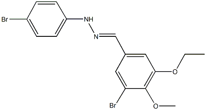 3-bromo-5-ethoxy-4-methoxybenzaldehyde (4-bromophenyl)hydrazone 结构式