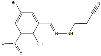 3-(2-{5-bromo-2-hydroxy-3-nitrobenzylidene}hydrazino)propanenitrile 结构式