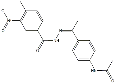 N-[4-(N-{3-nitro-4-methylbenzoyl}ethanehydrazonoyl)phenyl]acetamide 结构式