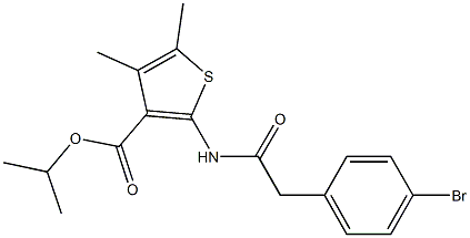 isopropyl 2-{[(4-bromophenyl)acetyl]amino}-4,5-dimethyl-3-thiophenecarboxylate 结构式