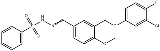 N'-{3-[(3-chloro-4-fluorophenoxy)methyl]-4-methoxybenzylidene}benzenesulfonohydrazide 结构式