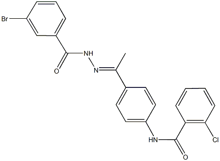 N-{4-[N-(3-bromobenzoyl)ethanehydrazonoyl]phenyl}-2-chlorobenzamide 结构式