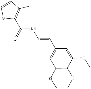 3-methyl-N'-(3,4,5-trimethoxybenzylidene)-2-thiophenecarbohydrazide 结构式