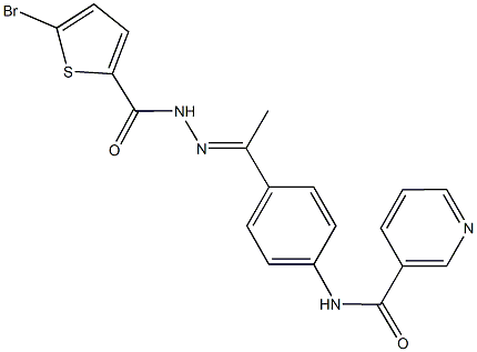 N-(4-{N-[(5-bromo-2-thienyl)carbonyl]ethanehydrazonoyl}phenyl)nicotinamide 结构式