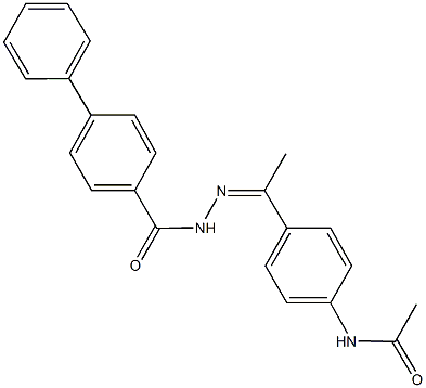 N-{4-[N-([1,1'-biphenyl]-4-ylcarbonyl)ethanehydrazonoyl]phenyl}acetamide 结构式