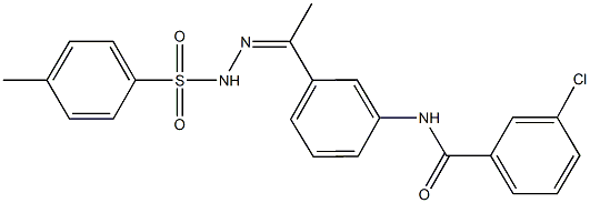 3-chloro-N-(3-{N-[(4-methylphenyl)sulfonyl]ethanehydrazonoyl}phenyl)benzamide 结构式