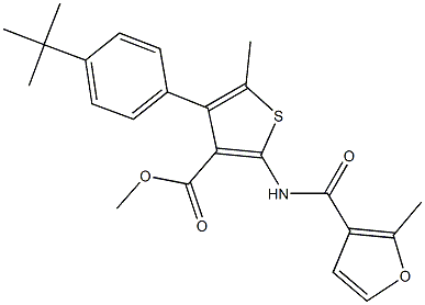 methyl 4-(4-tert-butylphenyl)-5-methyl-2-[(2-methyl-3-furoyl)amino]thiophene-3-carboxylate 结构式