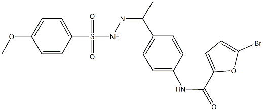 5-bromo-N-(4-{N-[(4-methoxyphenyl)sulfonyl]ethanehydrazonoyl}phenyl)-2-furamide 结构式