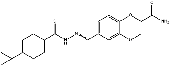 2-(4-{2-[(4-tert-butylcyclohexyl)carbonyl]carbohydrazonoyl}-2-methoxyphenoxy)acetamide 结构式
