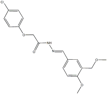2-(4-chlorophenoxy)-N'-[4-methoxy-3-(methoxymethyl)benzylidene]acetohydrazide 结构式
