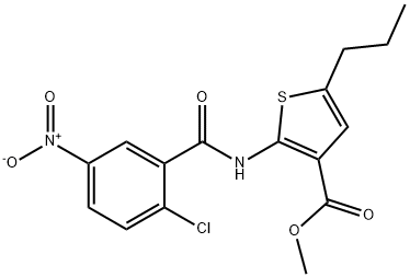 methyl 2-({2-chloro-5-nitrobenzoyl}amino)-5-propylthiophene-3-carboxylate 结构式