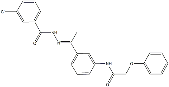 N-{3-[N-(3-chlorobenzoyl)ethanehydrazonoyl]phenyl}-2-phenoxyacetamide 结构式