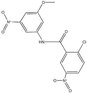 2-chloro-5-nitro-N-{3-nitro-5-methoxyphenyl}benzamide 结构式