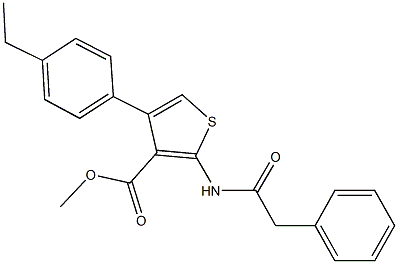 methyl 4-(4-ethylphenyl)-2-[(phenylacetyl)amino]-3-thiophenecarboxylate 结构式