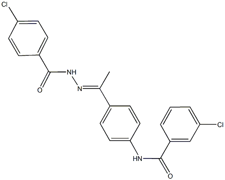 3-chloro-N-{4-[N-(4-chlorobenzoyl)ethanehydrazonoyl]phenyl}benzamide 结构式