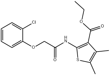 ethyl 2-{[(2-chlorophenoxy)acetyl]amino}-4,5-dimethylthiophene-3-carboxylate 结构式