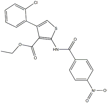 ethyl 4-(2-chlorophenyl)-2-({4-nitrobenzoyl}amino)thiophene-3-carboxylate 结构式