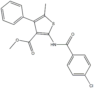 methyl 2-[(4-chlorobenzoyl)amino]-5-methyl-4-phenylthiophene-3-carboxylate 结构式