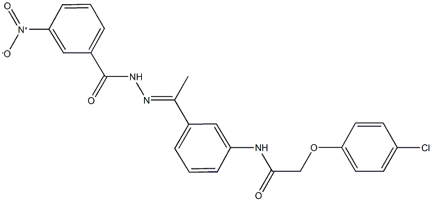 2-(4-chlorophenoxy)-N-[3-(N-{3-nitrobenzoyl}ethanehydrazonoyl)phenyl]acetamide 结构式