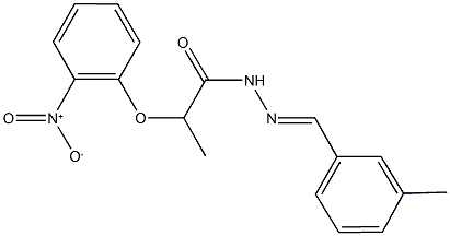 2-{2-nitrophenoxy}-N'-(3-methylbenzylidene)propanohydrazide 结构式
