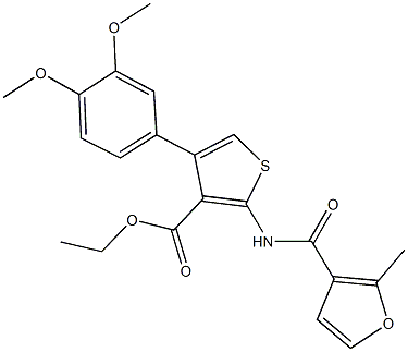 ethyl 4-(3,4-dimethoxyphenyl)-2-[(2-methyl-3-furoyl)amino]thiophene-3-carboxylate 结构式