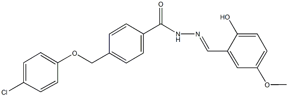 4-[(4-chlorophenoxy)methyl]-N'-(2-hydroxy-5-methoxybenzylidene)benzohydrazide 结构式