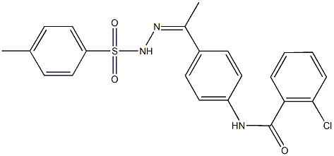 2-chloro-N-(4-{N-[(4-methylphenyl)sulfonyl]ethanehydrazonoyl}phenyl)benzamide 结构式