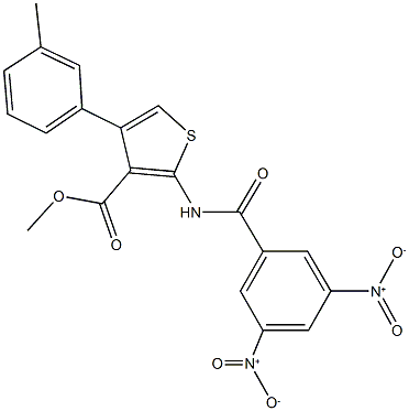 methyl 2-({3,5-bisnitrobenzoyl}amino)-4-(3-methylphenyl)thiophene-3-carboxylate 结构式