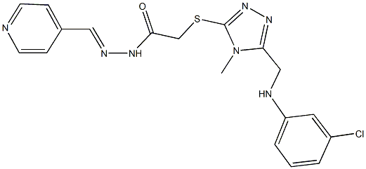 2-({5-[(3-chloroanilino)methyl]-4-methyl-4H-1,2,4-triazol-3-yl}sulfanyl)-N'-(4-pyridinylmethylene)acetohydrazide 结构式