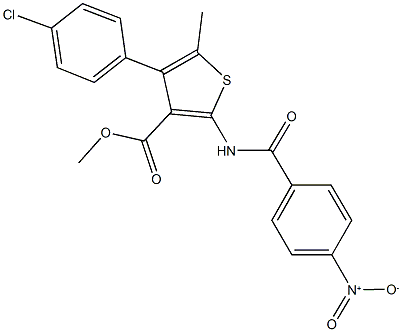 methyl 4-(4-chlorophenyl)-2-({4-nitrobenzoyl}amino)-5-methylthiophene-3-carboxylate 结构式