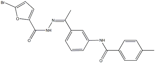 N-{3-[N-(5-bromo-2-furoyl)ethanehydrazonoyl]phenyl}-4-methylbenzamide 结构式