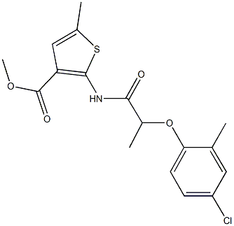 methyl 2-{[2-(4-chloro-2-methylphenoxy)propanoyl]amino}-5-methyl-3-thiophenecarboxylate 结构式