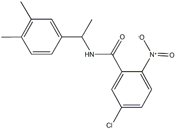 5-chloro-N-[1-(3,4-dimethylphenyl)ethyl]-2-nitrobenzamide 结构式