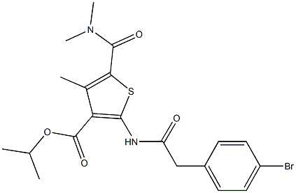 isopropyl 2-{[(4-bromophenyl)acetyl]amino}-5-[(dimethylamino)carbonyl]-4-methylthiophene-3-carboxylate 结构式