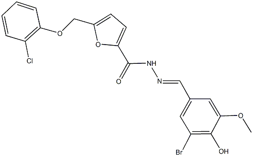 N'-(3-bromo-4-hydroxy-5-methoxybenzylidene)-5-[(2-chlorophenoxy)methyl]-2-furohydrazide 结构式