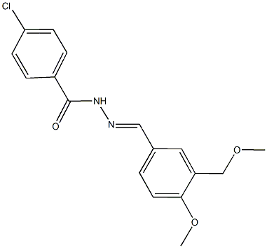 4-chloro-N'-[4-methoxy-3-(methoxymethyl)benzylidene]benzohydrazide 结构式