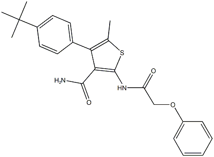 4-(4-tert-butylphenyl)-5-methyl-2-[(phenoxyacetyl)amino]thiophene-3-carboxamide 结构式