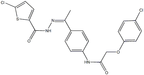 2-(4-chlorophenoxy)-N-(4-{N-[(5-chloro-2-thienyl)carbonyl]ethanehydrazonoyl}phenyl)acetamide 结构式