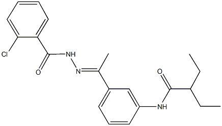 N-{3-[N-(2-chlorobenzoyl)ethanehydrazonoyl]phenyl}-2-ethylbutanamide 结构式