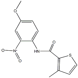 N-{2-nitro-4-methoxyphenyl}-3-methylthiophene-2-carboxamide 结构式