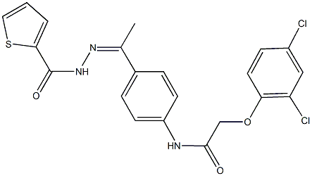 2-(2,4-dichlorophenoxy)-N-{4-[N-(2-thienylcarbonyl)ethanehydrazonoyl]phenyl}acetamide 结构式