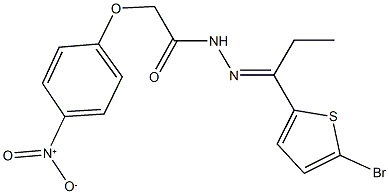 N'-[1-(5-bromo-2-thienyl)propylidene]-2-{4-nitrophenoxy}acetohydrazide 结构式