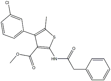 methyl 4-(3-chlorophenyl)-5-methyl-2-[(phenylacetyl)amino]thiophene-3-carboxylate 结构式