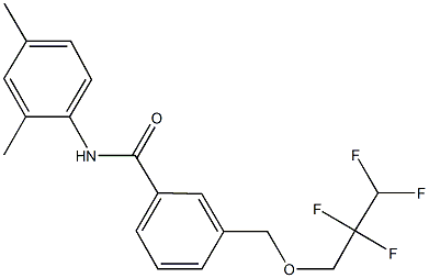 N-(2,4-dimethylphenyl)-3-[(2,2,3,3-tetrafluoropropoxy)methyl]benzamide 结构式