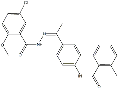 N-{4-[N-(5-chloro-2-methoxybenzoyl)ethanehydrazonoyl]phenyl}-2-methylbenzamide 结构式