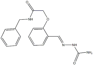 2-{2-[2-(aminocarbonyl)carbohydrazonoyl]phenoxy}-N-benzylacetamide 结构式