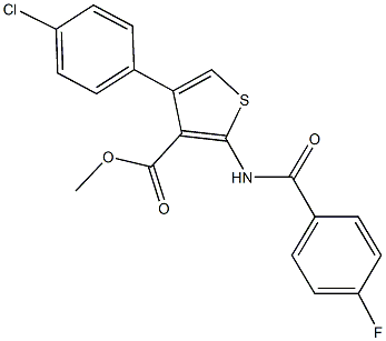 methyl 4-(4-chlorophenyl)-2-[(4-fluorobenzoyl)amino]thiophene-3-carboxylate 结构式