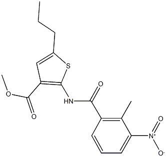 methyl 2-({3-nitro-2-methylbenzoyl}amino)-5-propylthiophene-3-carboxylate 结构式