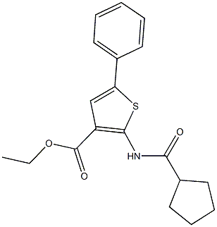 ethyl 2-[(cyclopentylcarbonyl)amino]-5-phenylthiophene-3-carboxylate 结构式